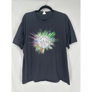 Disco Ball Shirt Mens XL Black Dance Party Graphic Tee